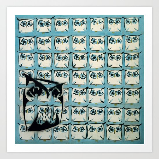 Sea of owls Art Print