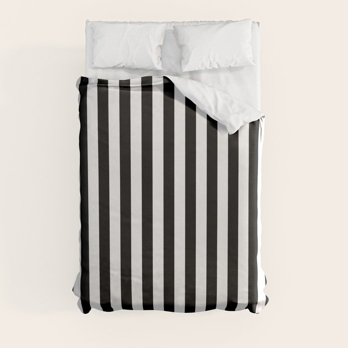Stripe Black And White Bengal Vertical Line Bold Minimalist Stripes Lines Drawing Duvet Cover by