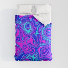 Liquid Color Pink and Blue Comforter