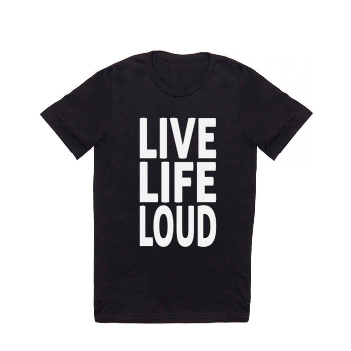 Live Life Loud Subway Art White Tex T Shirt