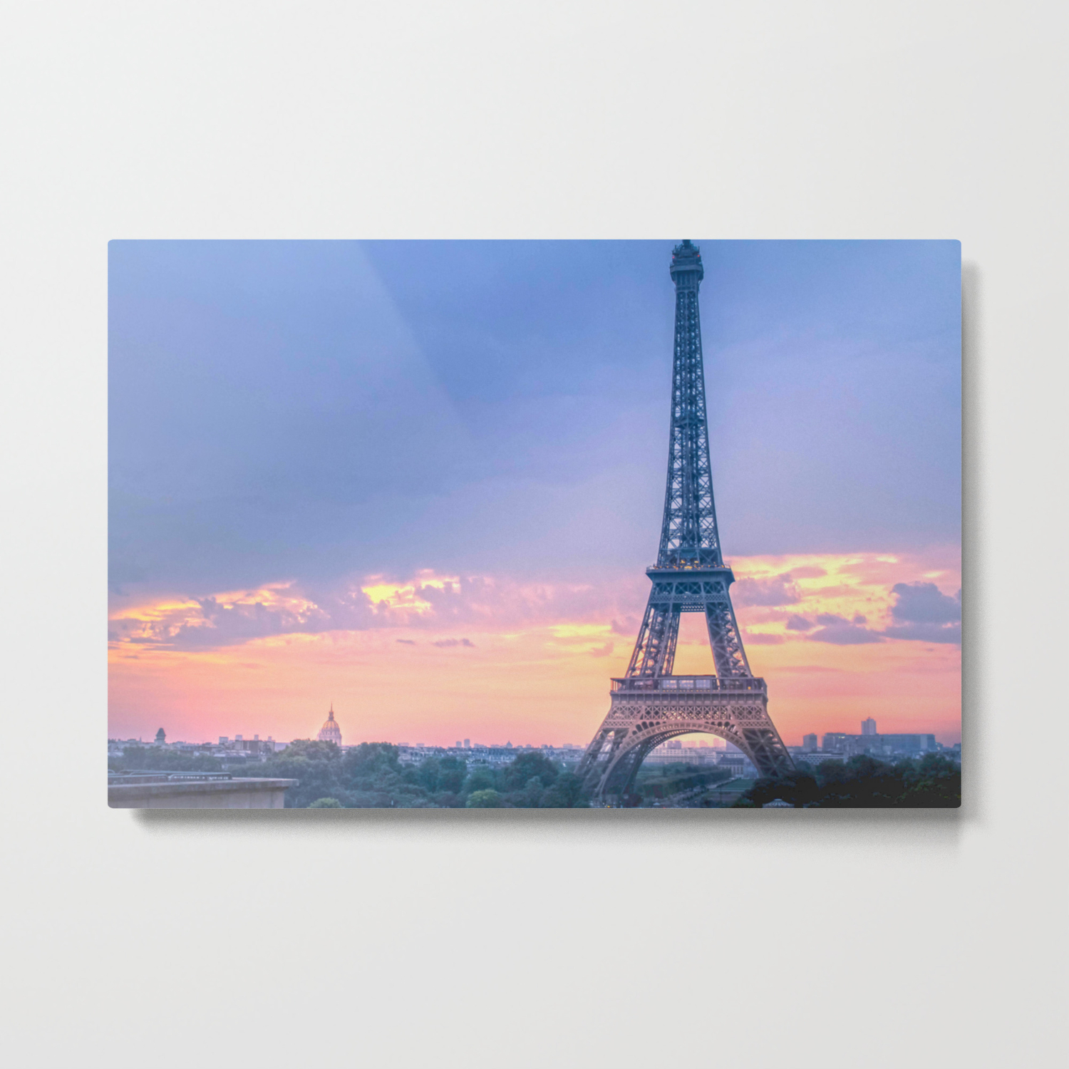 Sunset Eiffel Tower In Paris Metal Print By Groppo Society6
