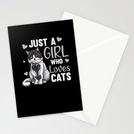 Just A Girl Who Loves Cats Cute Animals Cats Stationery Card