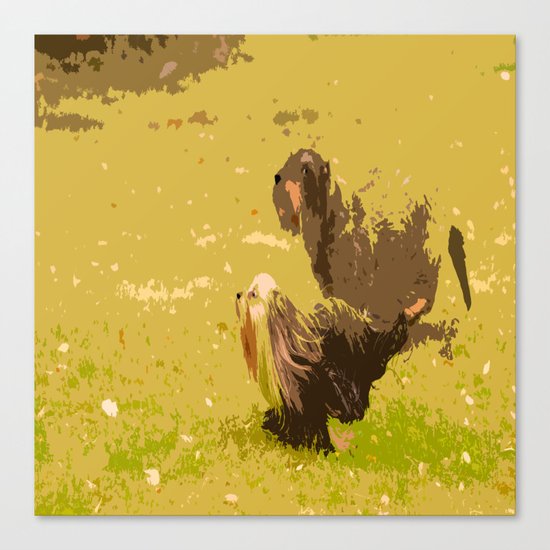 Dog's Running Race Canvas Print