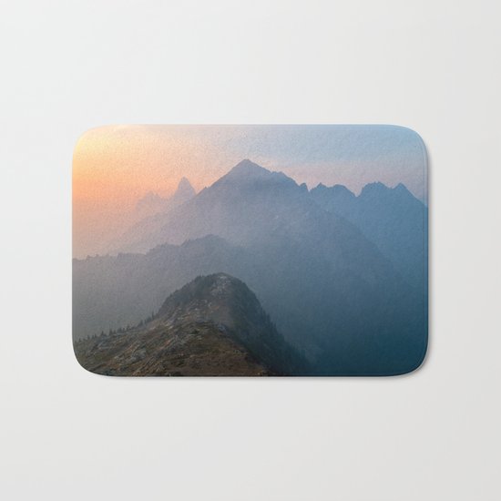 Pastel sunset peak Bath Mat