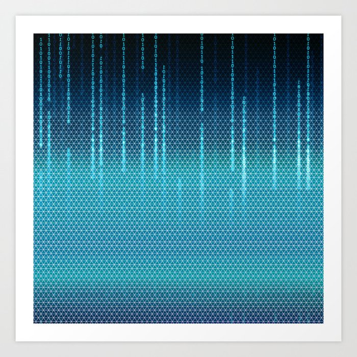 Blue Cyber Space Art Print