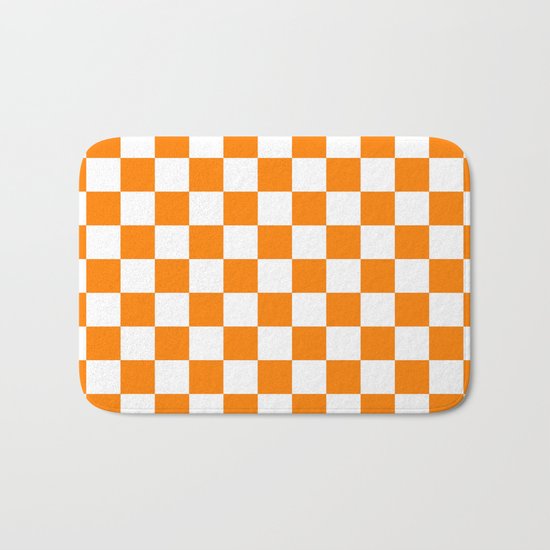 Checker (Orange/White) Bath Mat