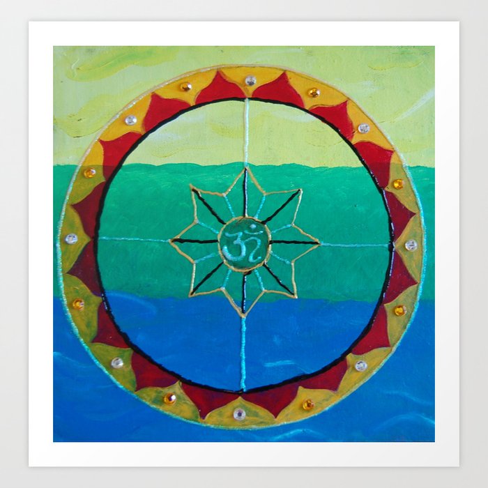 Chakra Mandala - Solar Plexus, Heart Charka & Throat Chakra  Art Print