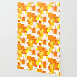Midcentury Modern Orange - Abstract - Orange, Yellow Wallpaper