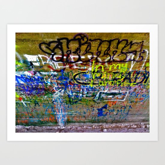 Bridge Graffiti Art Print