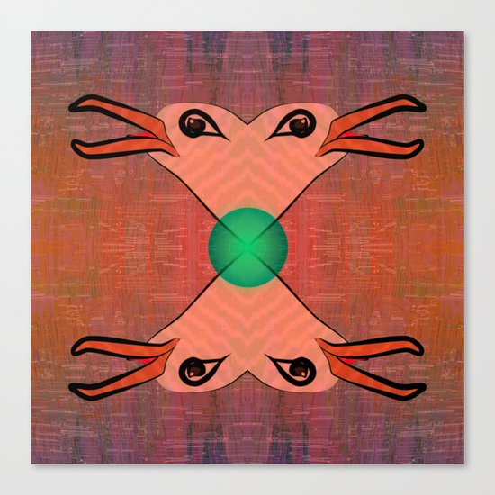 Green Kiss / Love / Pattern 12-01-17 Canvas Print