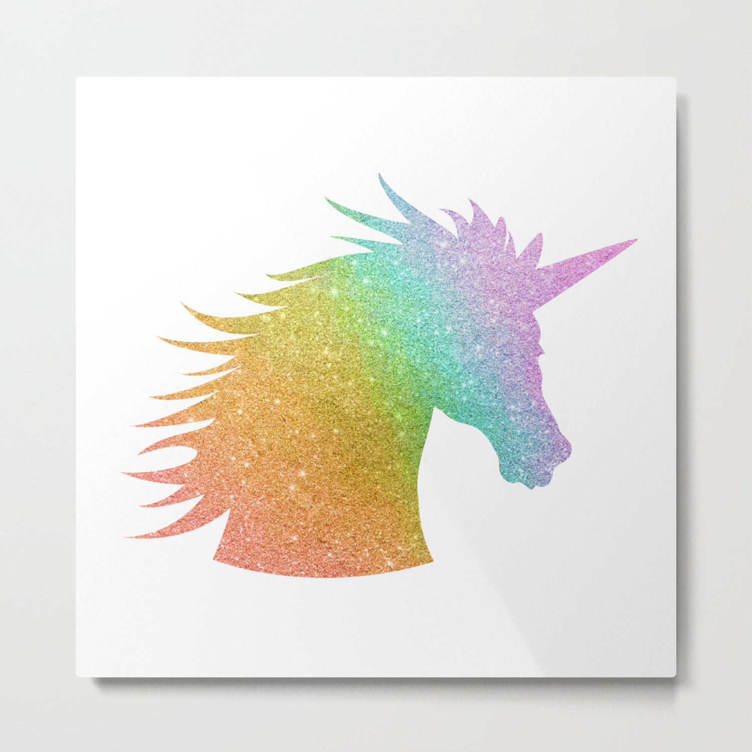 Rainbow Glitter Unicorn Metal Print By Avenger Society6