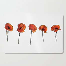 Domaine Coquelicots - Coquelicots - Cutting Board | Digital, Graphicdesign, Pavot, Poppy, Coquelicots, Rouges, Domainecoquelicots 