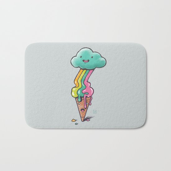 Rainbow Ice Cream - Summer colors Bath Mat