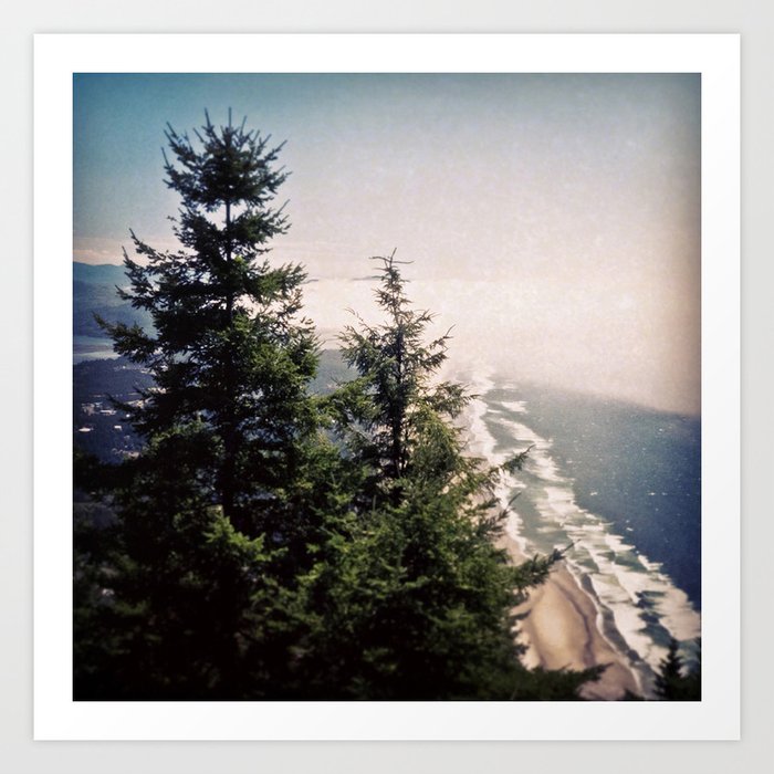 Neahkahnie Mountain Beach Oregon Coast Photo Forest Art Print