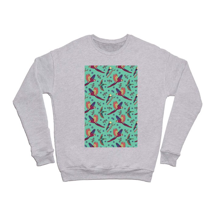Birds Light GREEN Crewneck Sweatshirt