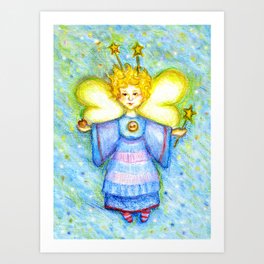 A little blue angel Art Print