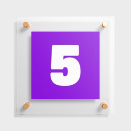 5 (White & Violet Number) Floating Acrylic Print