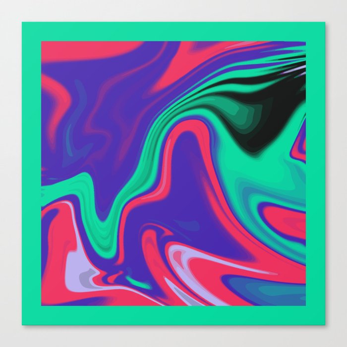 Teal Fluid Abstract Canvas Print