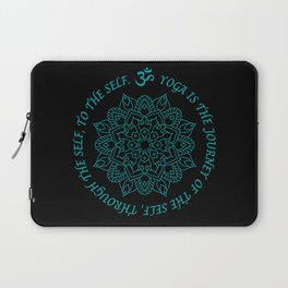 Yoga is the journey of the self, through the self, to the self. Yoga Mandala Blue Pal ColorsDesign Laptop Sleeve