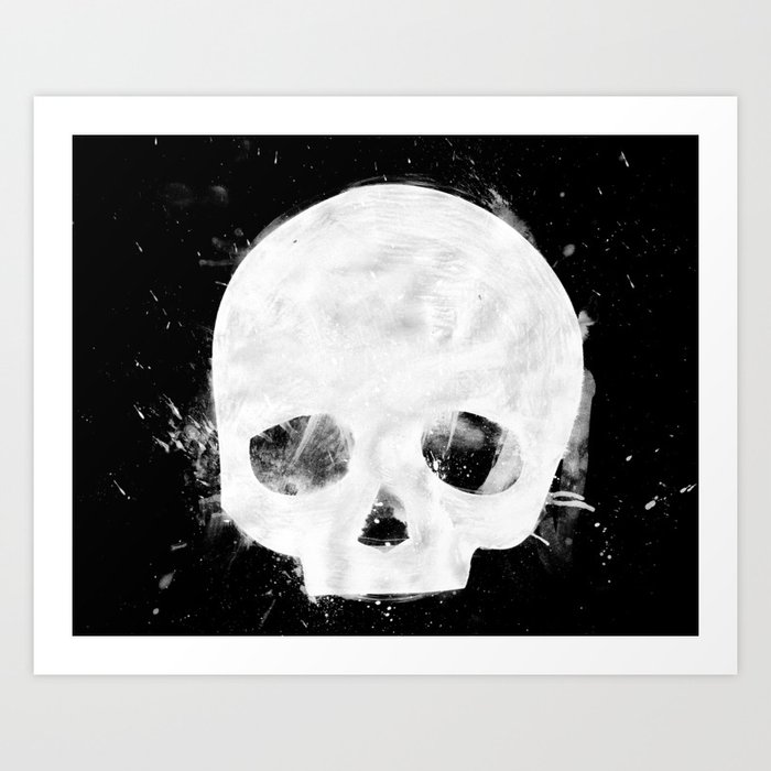 That Damn Skull - White Art Print