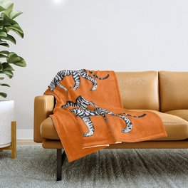 Tigers (Orange and White) Throw Blanket