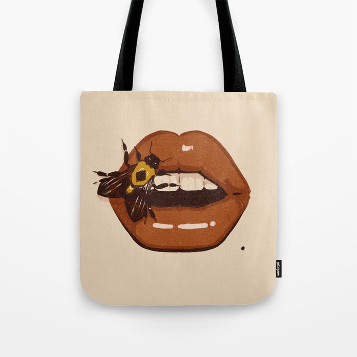 Lips and Bee Tote Bag