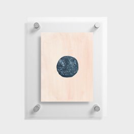 Navy circle on blush Floating Acrylic Print