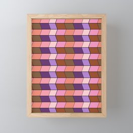 Geometric Op Art in Purple Framed Mini Art Print