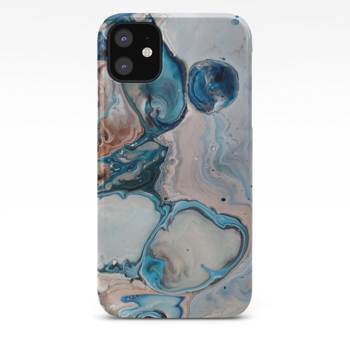 Blue Abstract Acrylic Painting Fluid Technique Close Up Iphone