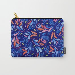 Multicolored Watercolor Paisley Florals Carry-All Pouch