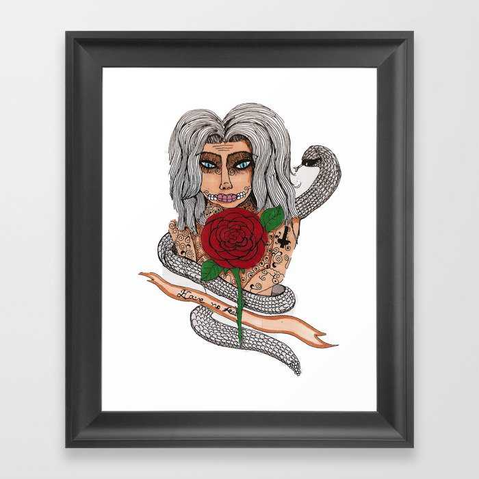 Zombie girl. Framed Art Print
