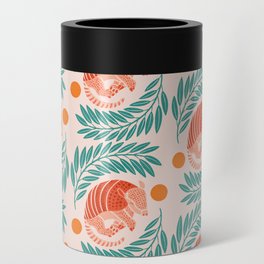 Sleepy Armadillo – Orange and Teal Pattern Can Cooler