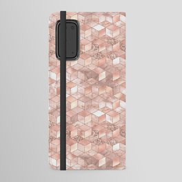 Luxury Rose Gold Geometric Pattern Android Wallet Case