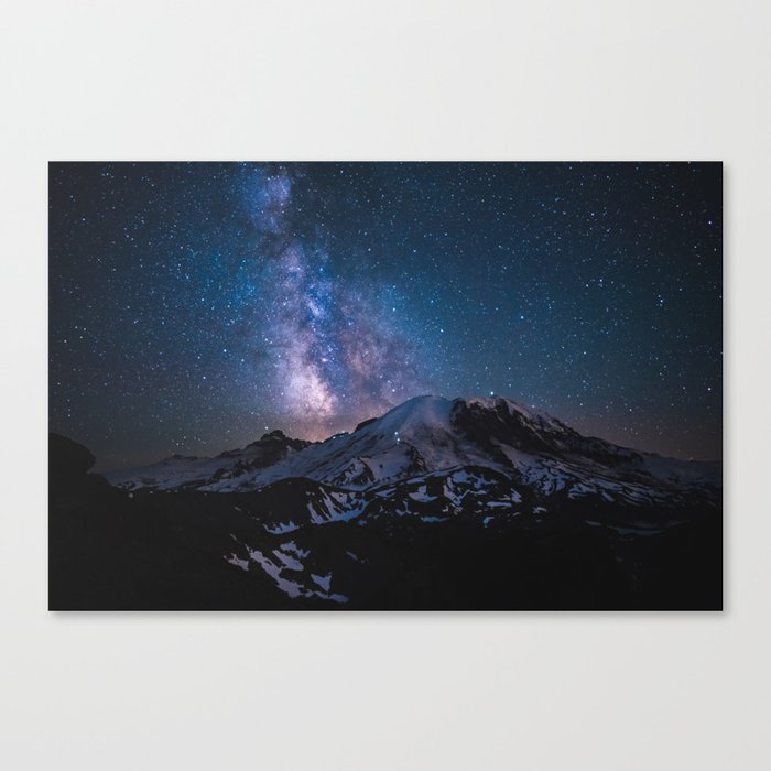 Mount Rainier under the stars Canvas Print