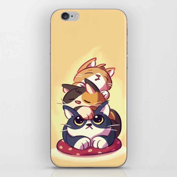 Cat Stack Doodle iPhone Skin