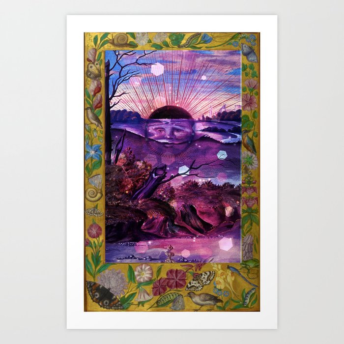 Black Sun Alchemy Antique Alchemy Illustration Collage Art Print