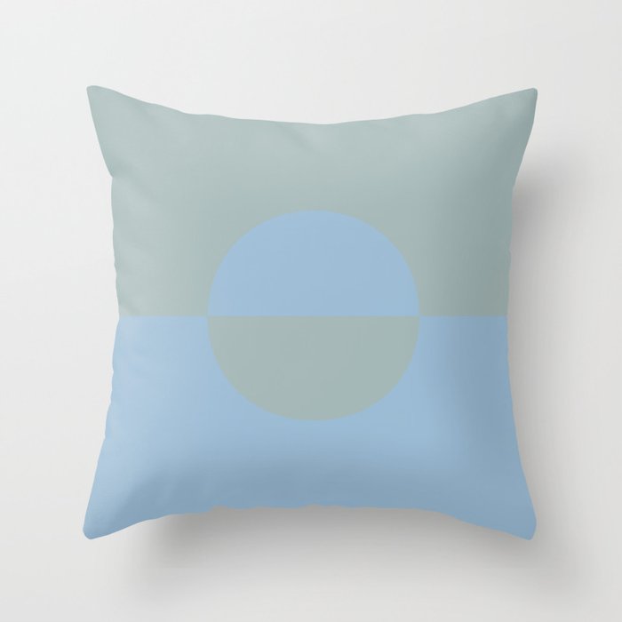 Pastel Blue Light Aqua Minimal Circle Design 2 2021 Color of the Year Earth's Harmony Grayed Aqua Throw Pillow