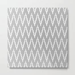 Chevron Pattern 535 Gray Metal Print