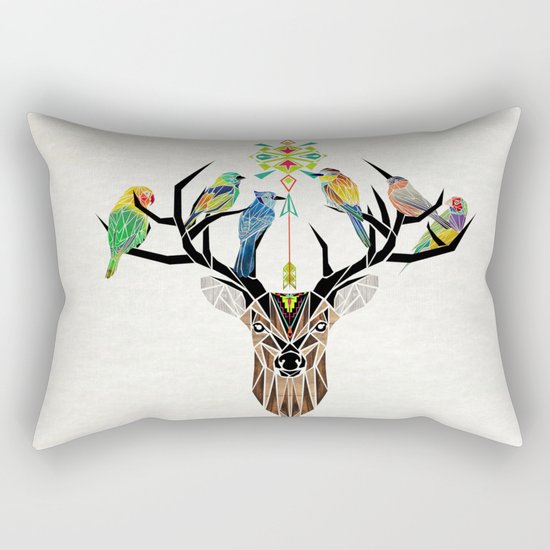 deer birds Rectangular Pillow