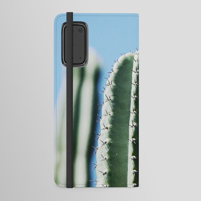 Aesthetic cactus photo | Cacti obsession | Pale green and blue Android Wallet Case