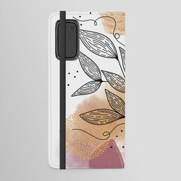 Pastel peach lineart Android Wallet Case
