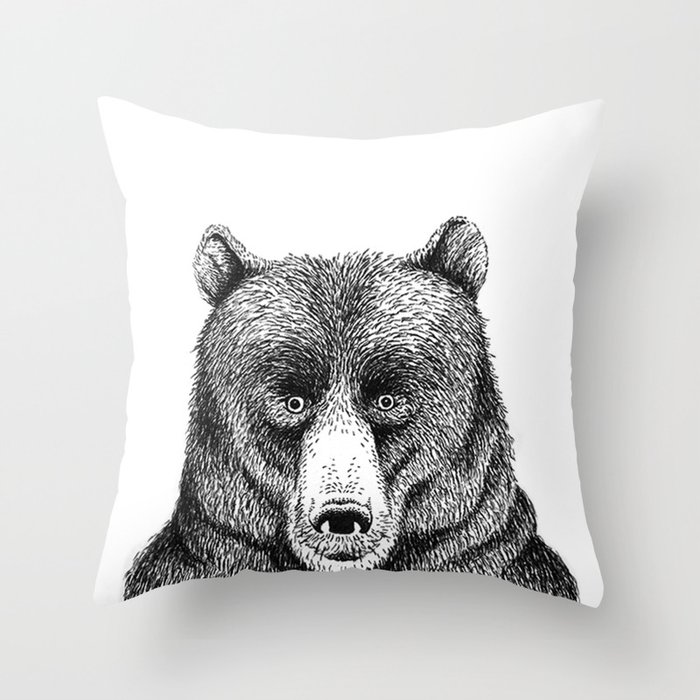 Bear Head Throw Pillow