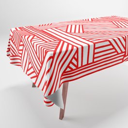 Sketchy Abstract (Red & White Pattern) Tablecloth