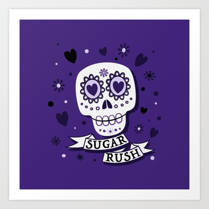 Sugar Rush Purple Heart Art Print