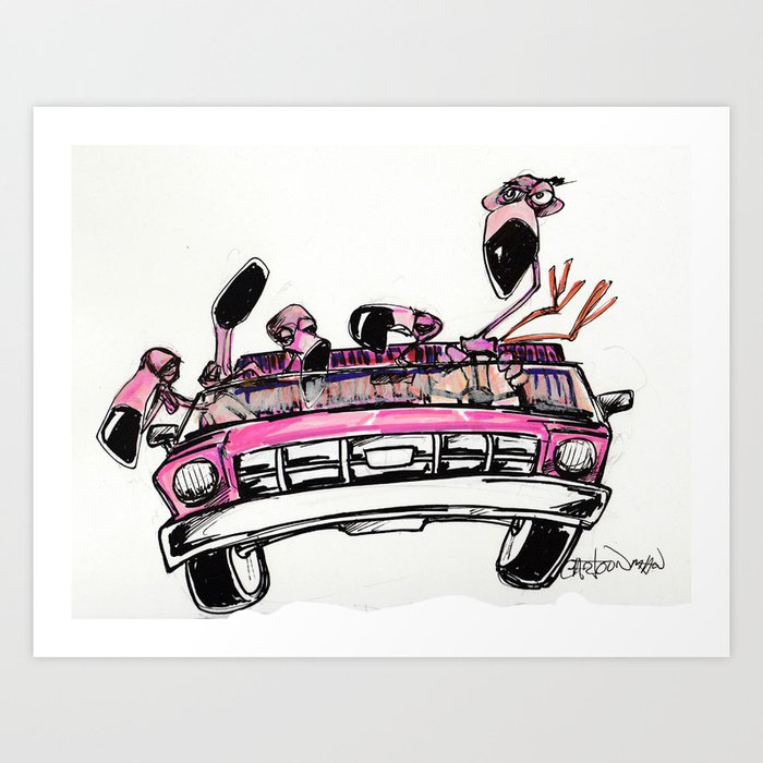 Designated Flamingo Art Print