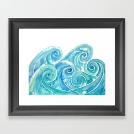 Watercolor Waves Framed Art Print