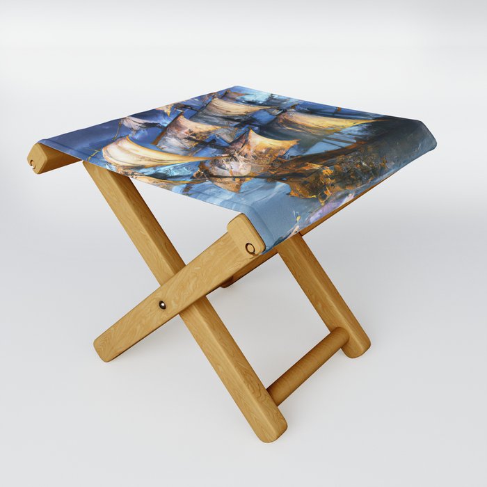 Ancient Spanish Galleon Folding Stool