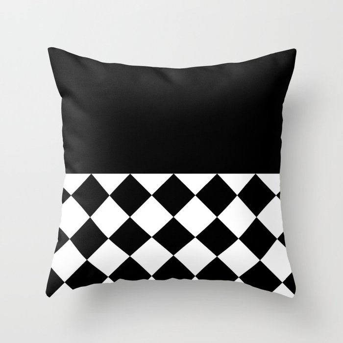 UNTITLED ABSTRACT (BLACK-WHITE) Throw Pillow