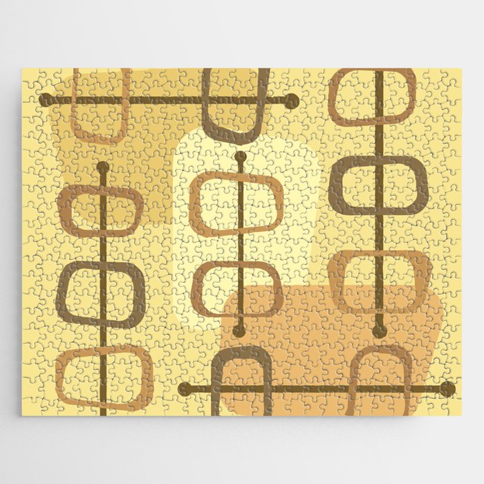 1950s Abstract Art Hollow Rocks Yellow Jigsaw Puzzle