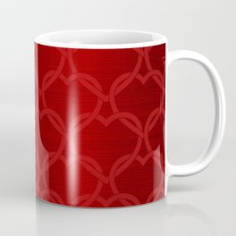 Red Silk Metallic Heart Modern Collection Mug